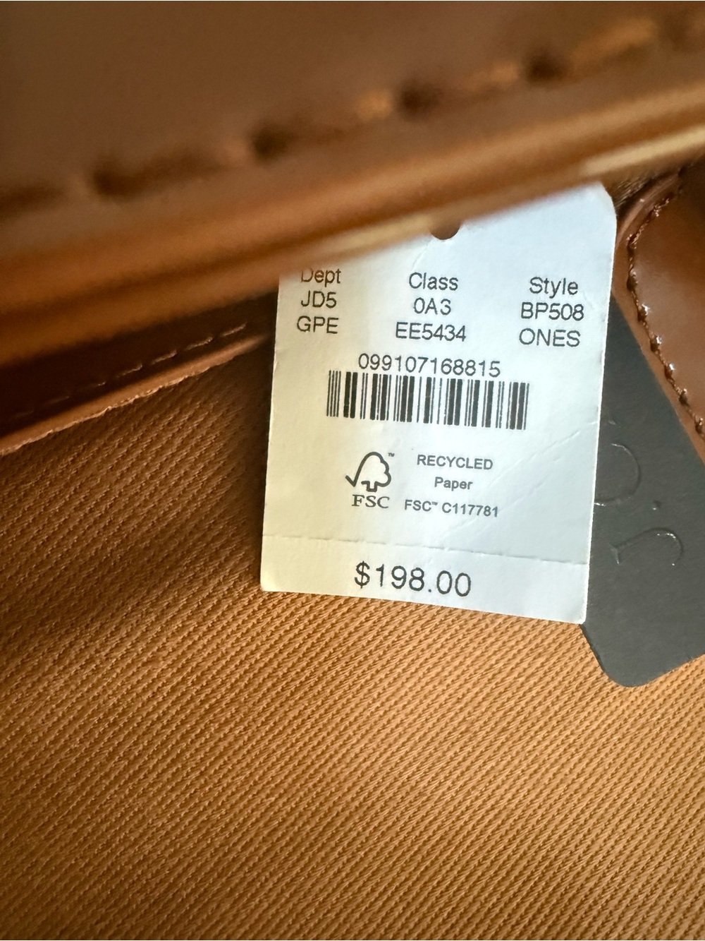 NWT J.Crew Cognac Brown Tan Polished Leather Crossbody Bag! NEW! - Picture 8 of 9